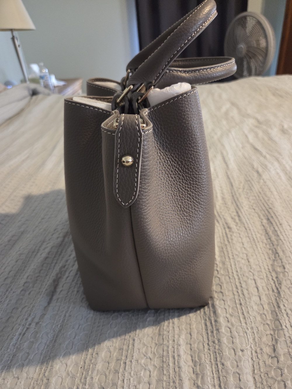 EUC Dooney & Bourke Lucca Leather Barlow In Elephant (Grey) - Picture 3 of 9
